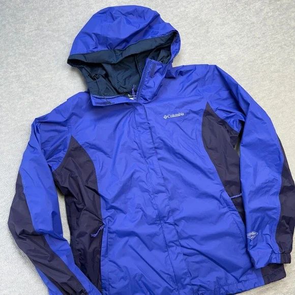 Columbia Jacket Womens XL Violet Blue Acadia II Rain Coat Omni Tech Waterproof - Picture 2 of 12
